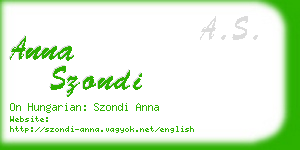 anna szondi business card